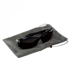 Bvlgari Black 8021-B Crystal Embellished Rectangular Sunglasses 