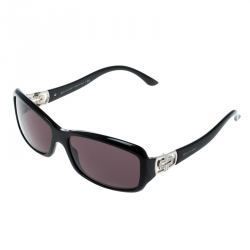 Bvlgari Black 8021-B Crystal Embellished Rectangular Sunglasses 