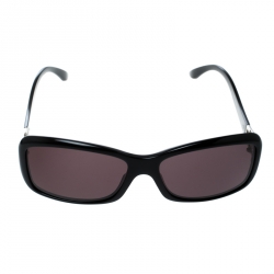 Bvlgari Black 8021-B Crystal Embellished Rectangular Sunglasses 
