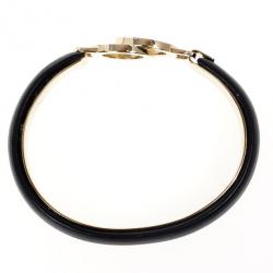 Bvlgari Black Creamy Calf Leather Bracelet 