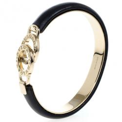 Bvlgari Black Creamy Calf Leather Bracelet 