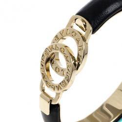 Bvlgari Black Creamy Calf Leather Bracelet 