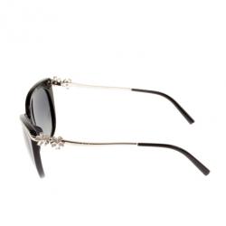 Pre Owned Bvlgari Black Crystal Flower Cat Eye Woman Sunglasses