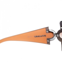 Bvlgari Brown Gradient 651-B Crystal Embellished Shield Sunglasses