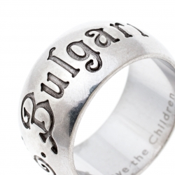 Pre Owned Bvlgari Save The Children Silver Band Ring Size EU 55