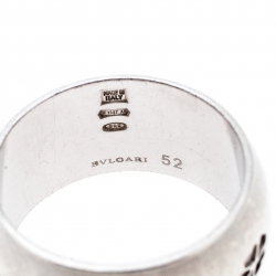 Pre Owned Bvlgari Save The Children Silver Band Ring Size EU 55