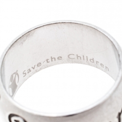 Pre Owned Bvlgari Save The Children Silver Band Ring Size EU 55