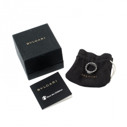 Bvlgari Save the Children 1-Band Black Ceramic Silver Ring Size 54