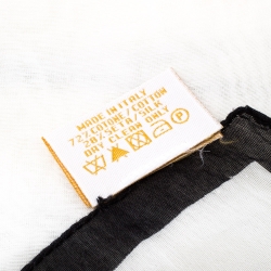 Pre Owned Bvlgari Black and White Cotton and Silk Casa Fondata Print Scarf 