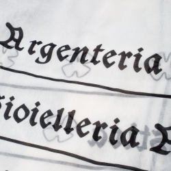 Pre Owned Bvlgari Black and White Cotton and Silk Casa Fondata Print Scarf 