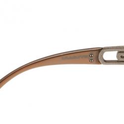 Pre Owned Bvlgari Brown 6023B Strass Edge Shield Sunglasses