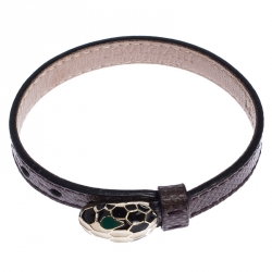 Bvlgari Serpenti Brown Karung Gold Plated Bracelet