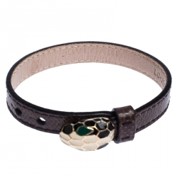 Bvlgari Serpenti Brown Karung Gold Plated Bracelet