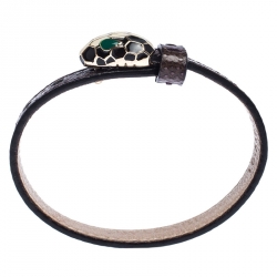 Bvlgari Serpenti Brown Karung Gold Plated Bracelet