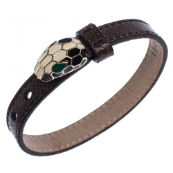 Bvlgari Serpenti Brown Karung Gold Plated Bracelet
