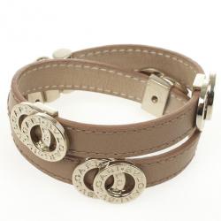 Bvlgari Leather Double Coiled Bracelet