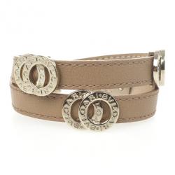 Bvlgari Leather Double Coiled Bracelet