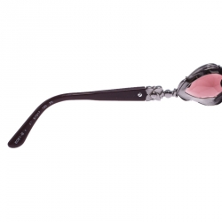 Pre Owned Bvlgari Dark Purple 8081-B Crystal Oversized Square Sunglasses