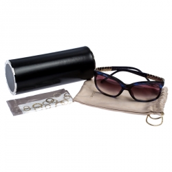 Pre Owned Bvlgari Purple/Blue Gradient 8155 Square Sunglasses