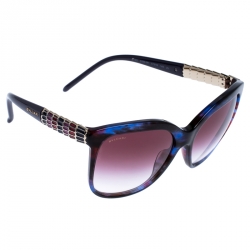 Pre Owned Bvlgari Purple/Blue Gradient 8155 Square Sunglasses