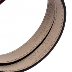 Pre Owned Bvlgari Serpenti Forever Enamel Pink Double Coiled Leather Gold Plated Bracelet