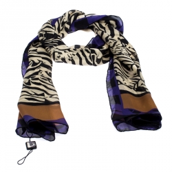Pre Owned Bvlgari Multicolor Animal Print Silk Scarf