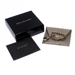 Pre Owned Bvlgari B.Zero1 Silver Chain Link Charm Bracelet