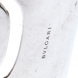 Pre Owned Bvlgari Parentesi Cutwork Sterling Silver Open Cuff Bracelet