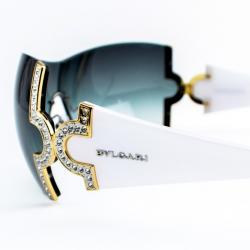 Bvlgari White 651-B Shield Woman Sunglasses