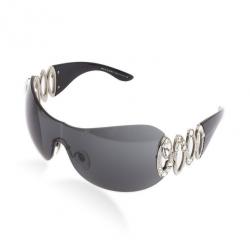 Pre Owned Bvlgari Black 6017B Strass Edge Shield Women Sunglasses