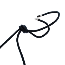 Pre Owned Bvlgari Fortuna Grande Silver Pendant Black Cord Necklace