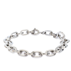 Pre Owned Bvlgari Logo Silver Link Bracelet