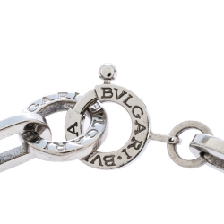Pre Owned Bvlgari Logo Silver Link Bracelet