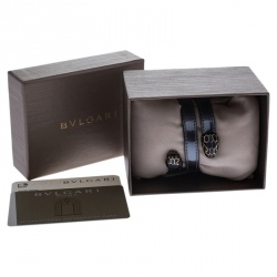 Pre Owned Bvlgari Serpenti Forever Purple Leather Wrap Bracelet