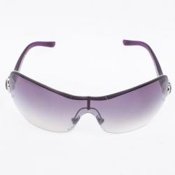 Pre Owned Bvlgari Purple 6050B Embellished Women Shield Sunglasses