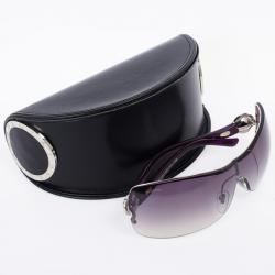 Pre Owned Bvlgari Purple 6050B Embellished Women Shield Sunglasses