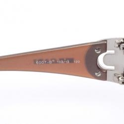 Pre Owned Bvlgari Brown Strass-Edge Shield Women Sunglasses