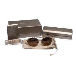 Pre Owned Bvlgari Pale Gold/ Bicolor Gradient 6099 Serpenti Poisoncandy Sunglasses