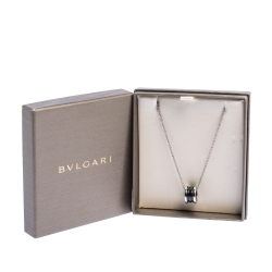 Pre Owned Bvlgari B.Zero1 Save The Children Black Ceramic & Sterling Silver Necklace