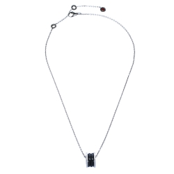 Pre Owned Bvlgari B.Zero1 Save The Children Black Ceramic & Sterling Silver Necklace