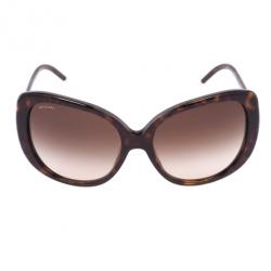 Pre Owned Bvlgari Tortoise Frame Retro Womens Sunglasses