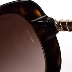 Pre Owned Bvlgari Tortoise Frame Retro Womens Sunglasses