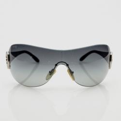 Pre Owned Bvlgari Black Strass-Edge Shield Sunglasses