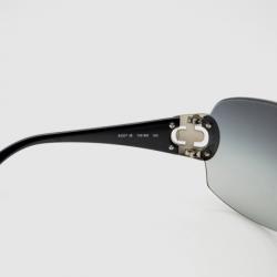 Pre Owned Bvlgari Black Strass-Edge Shield Sunglasses