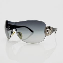 Pre Owned Bvlgari Black Strass-Edge Shield Sunglasses