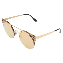 Pre Owned Bvlgari Gold Tone/ Rose Gold Mirrored 6088 Serpenti Sunglasses