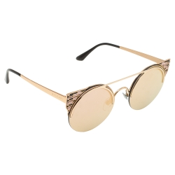 Pre Owned Bvlgari Gold Tone/ Rose Gold Mirrored 6088 Serpenti Sunglasses