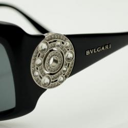Pre Owned Bvlgari Black 800B Sunglasses With Crystals