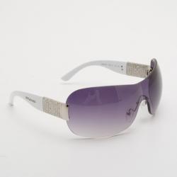 Pre Owned Bvlgari Sheild Sunglasses With Tubogas Motiv & Swarovski Crystals