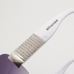 Pre Owned Bvlgari Sheild Sunglasses With Tubogas Motiv & Swarovski Crystals